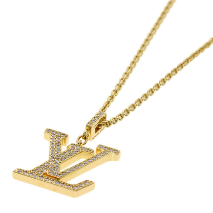 LOUIS VUITTON Pandantif logo Diamond Necklace K18 Yellow Gold Ladies [Used]