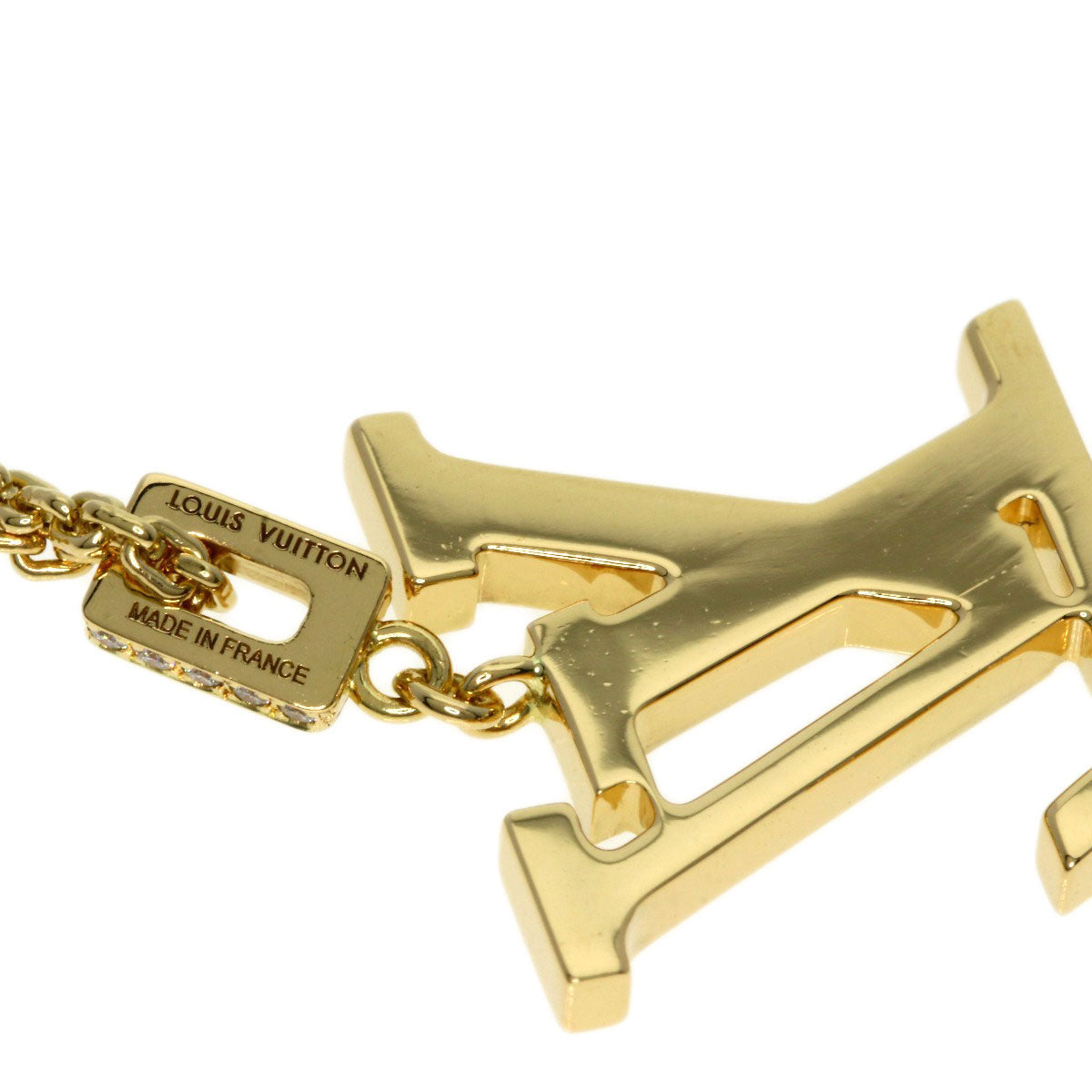 LOUIS VUITTON Pandantif logo Diamond Necklace K18 Yellow Gold Ladies [Used]