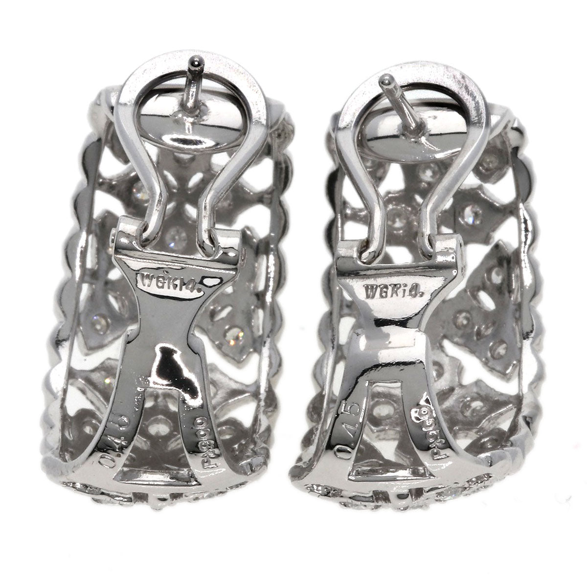 0.45ct Diamond earring K14 White Gold PT900 11.2g　Ladies