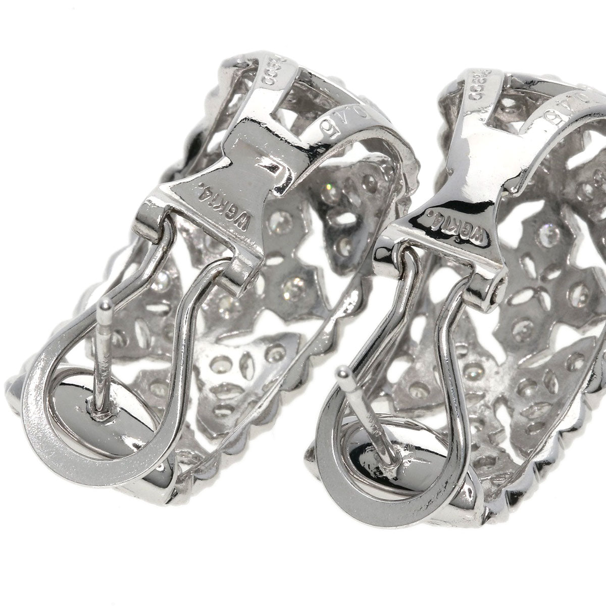 0.45ct Diamond earring K14 White Gold PT900 11.2g　Ladies