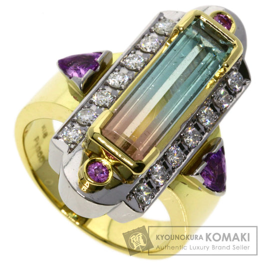 Kenji kiuchi   Ring Party Color Tourmaline Pink Sapphire Diamond K18 Yellow Gold PT900Ladies