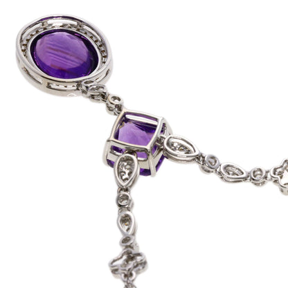 Colored Stone Diamond Necklace K18 White Gold 12.3g　Ladies