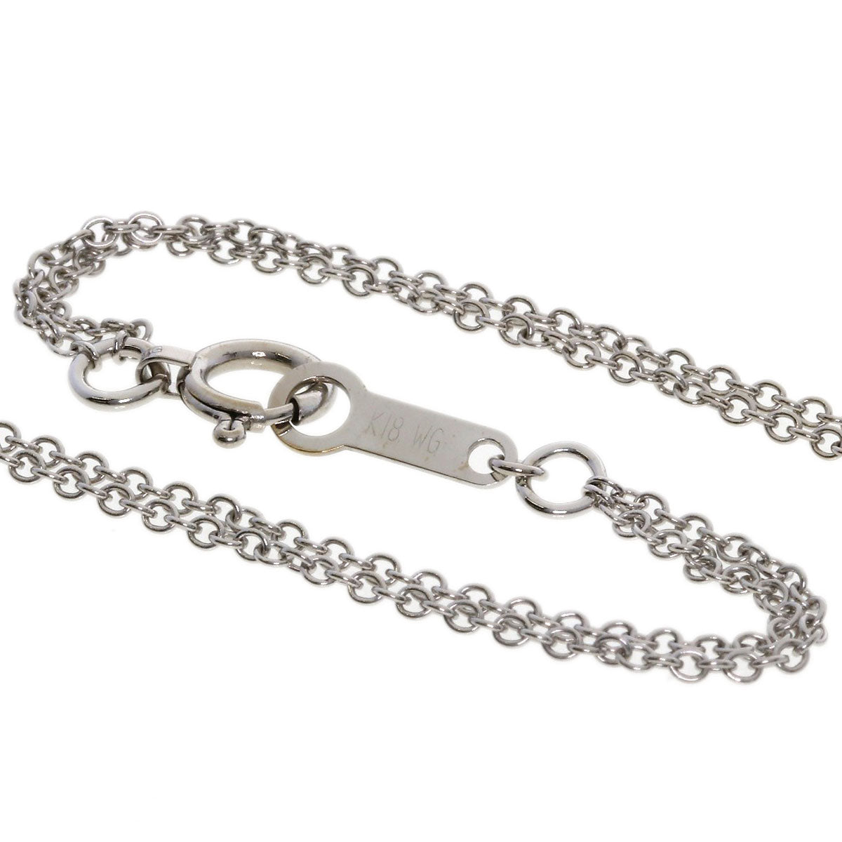 Colored Stone Diamond Necklace K18 White Gold 12.3g　Ladies