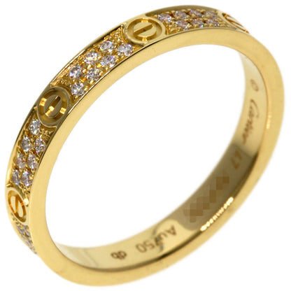 CARTIER   Ring Mini love ring pave diamond #47 K18 Yellow Gold Ladies