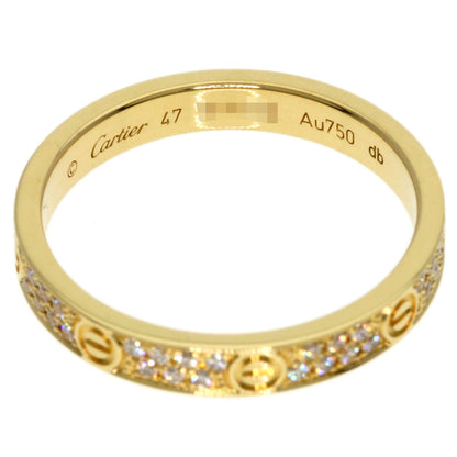 CARTIER   Ring Mini love ring pave diamond #47 K18 Yellow Gold Ladies