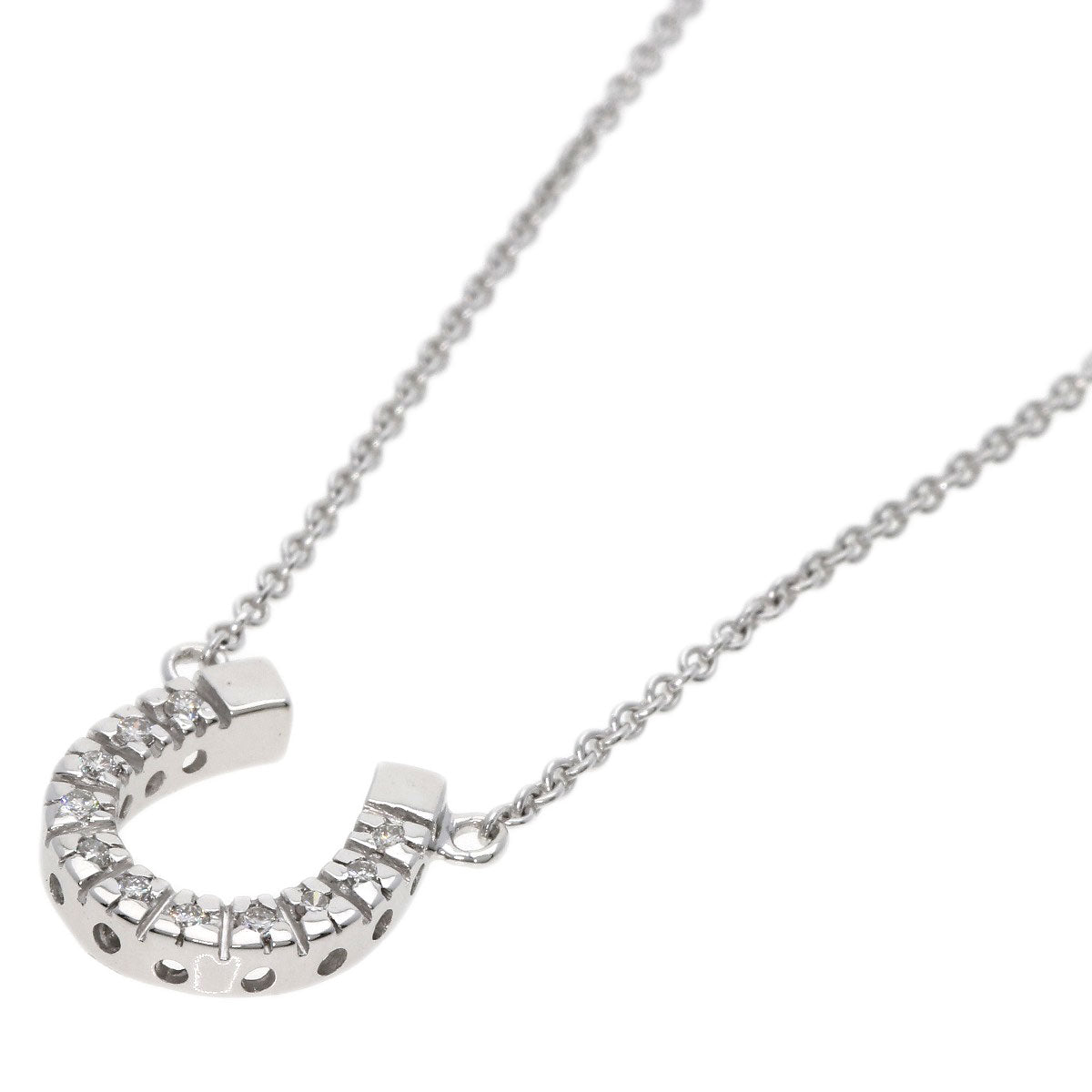 STAR JEWELRY   Necklace Horseshoe Diamond K18 White Gold Ladies