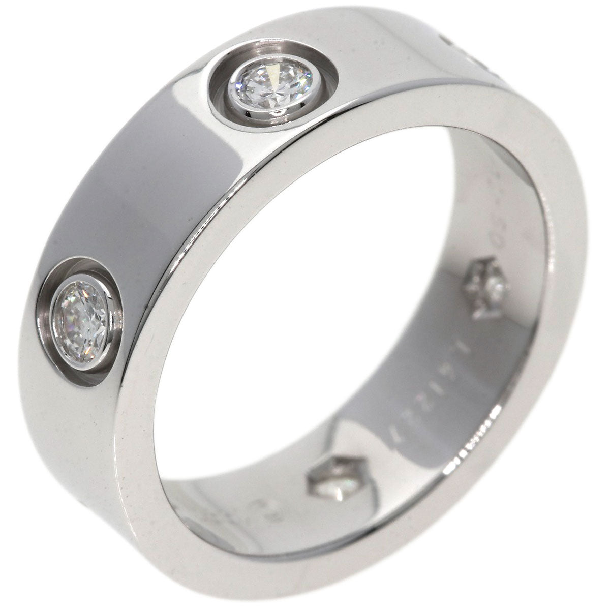 CARTIER   Ring Full Diamond love ring #50 K18 White Gold Ladies