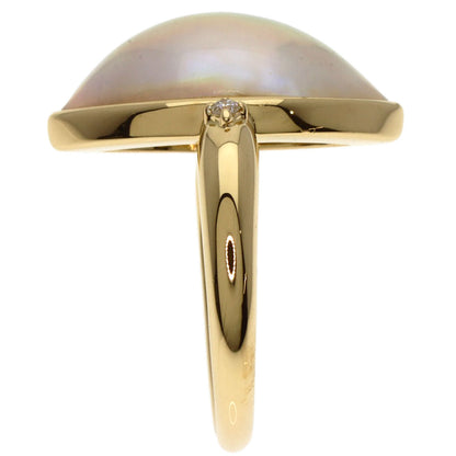 TASAKI   Ring Mabe Pearl Pearl Diamond K18 Yellow Gold Ladies