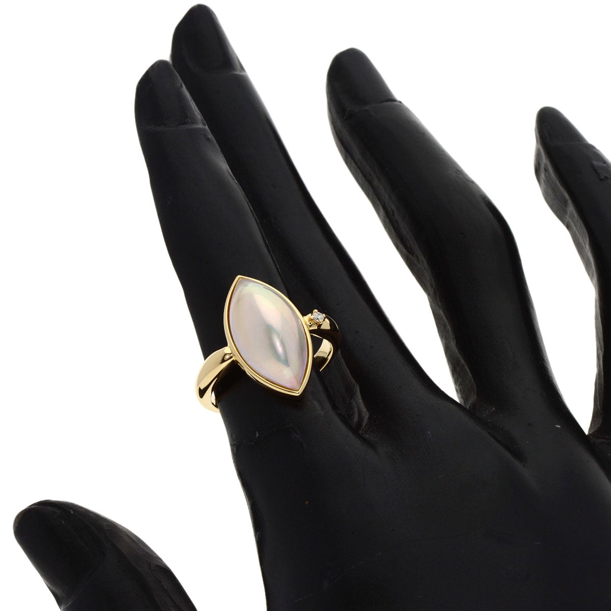 TASAKI   Ring Mabe Pearl Pearl Diamond K18 Yellow Gold Ladies