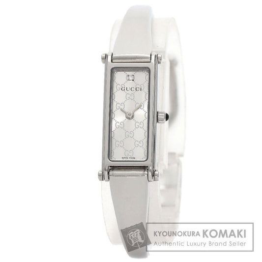 GUCCI Square face 1P Diamond Watches 1500L Stainless Steel/Stainless Steel Ladies