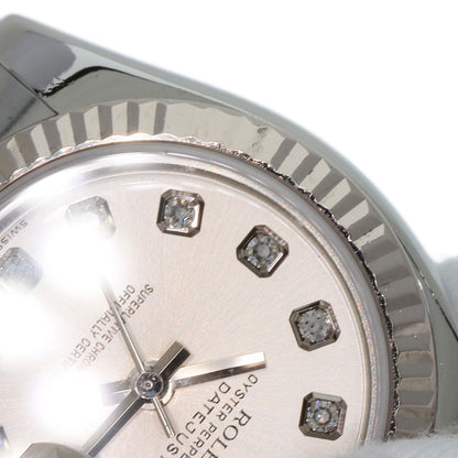 ロレックス 179174G デイトジャスト 10P ダイヤモンド 腕時計 ステンレススチール/SS レディース 【中古】【ROLEX】