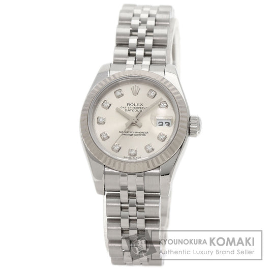 ロレックス 179174G デイトジャスト 10P ダイヤモンド 腕時計 ステンレススチール/SS レディース 【中古】【ROLEX】