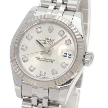 ロレックス 179174G デイトジャスト 10P ダイヤモンド 腕時計 ステンレススチール/SS レディース 【中古】【ROLEX】