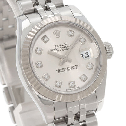 ロレックス 179174G デイトジャスト 10P ダイヤモンド 腕時計 ステンレススチール/SS レディース 【中古】【ROLEX】