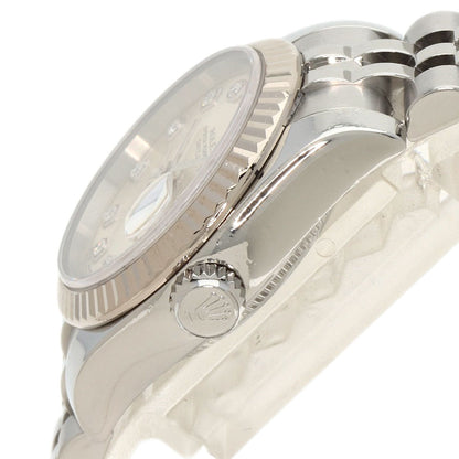 ロレックス 179174G デイトジャスト 10P ダイヤモンド 腕時計 ステンレススチール/SS レディース 【中古】【ROLEX】