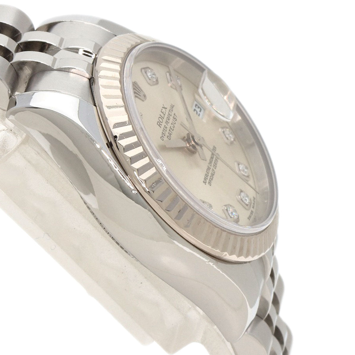 ロレックス 179174G デイトジャスト 10P ダイヤモンド 腕時計 ステンレススチール/SS レディース 【中古】【ROLEX】