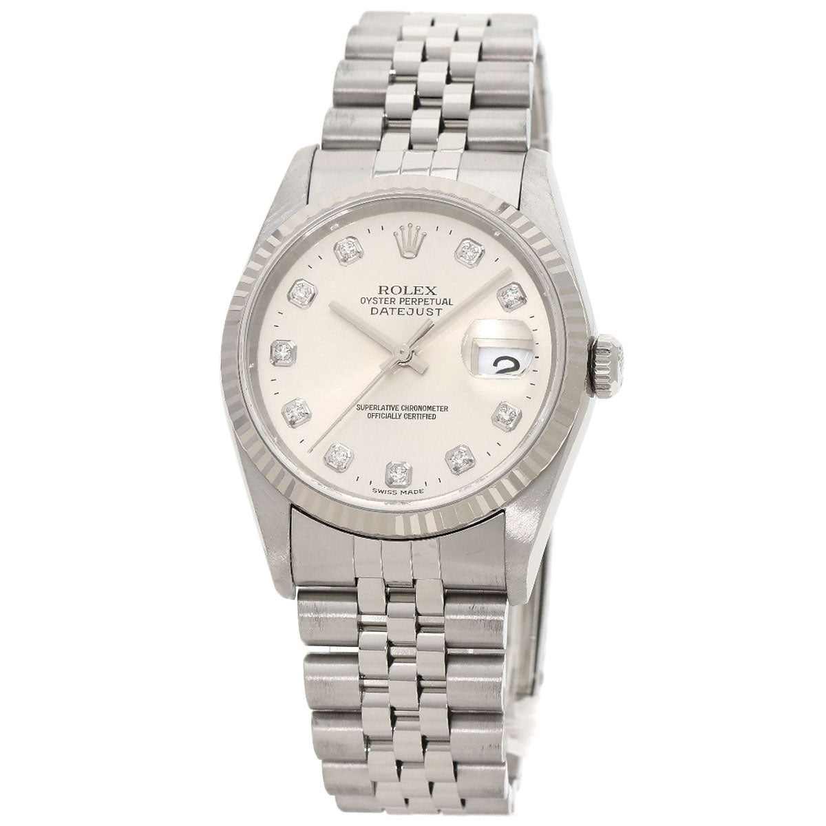 ROLEX DATEJUST 10P Diamond Watches 16234G Stainless Steel/Stainless Steel mens
