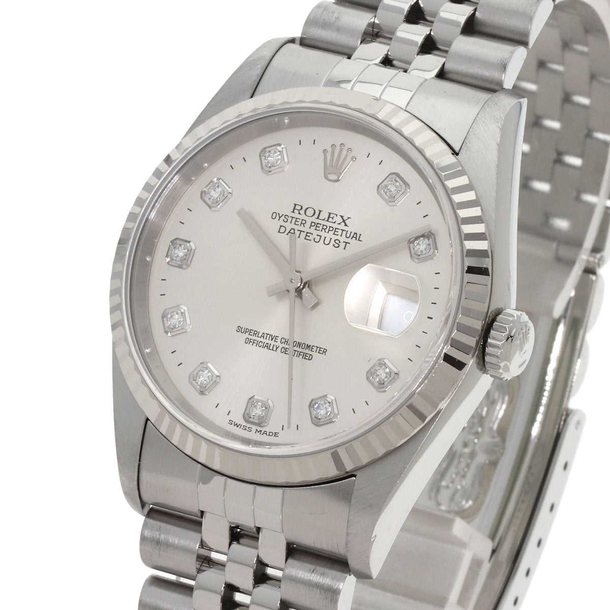 ROLEX DATEJUST 10P Diamond Watches 16234G Stainless Steel/Stainless Steel mens