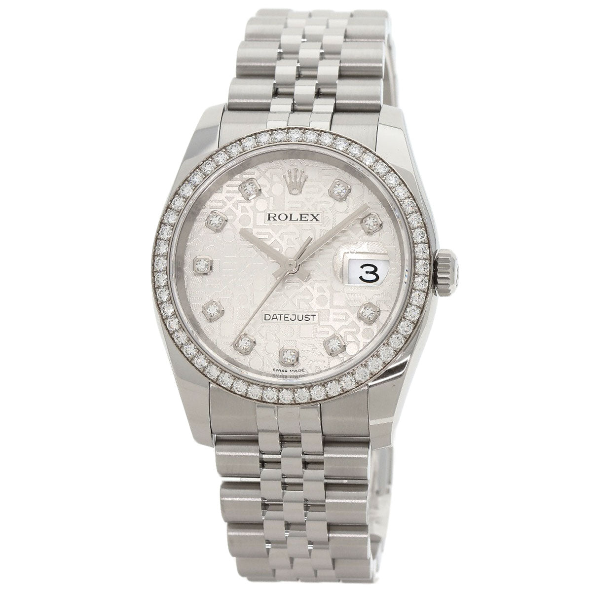 ROLEX DATEJUST 10P Diamond Watches 116244G Stainless Steel/Stainless Steel mens