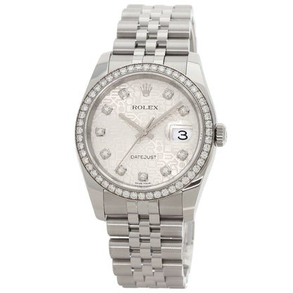 ROLEX DATEJUST 10P Diamond Watches 116244G Stainless Steel/Stainless Steel mens