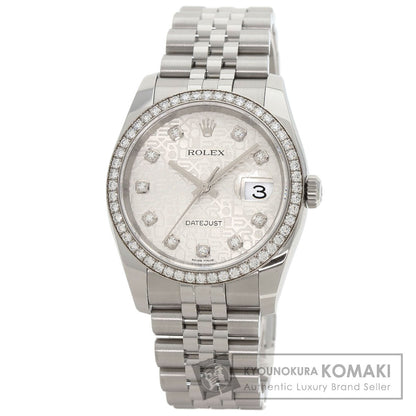 ROLEX DATEJUST 10P Diamond Watches 116244G Stainless Steel/Stainless Steel mens