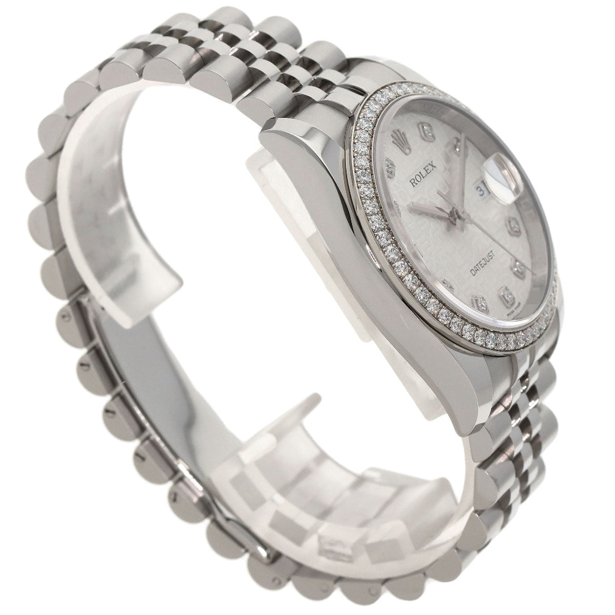 ROLEX DATEJUST 10P Diamond Watches 116244G Stainless Steel/Stainless Steel mens