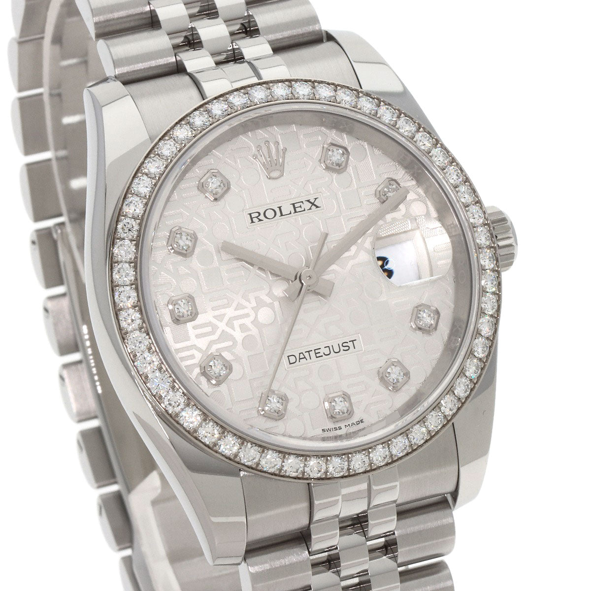 ROLEX DATEJUST 10P Diamond Watches 116244G Stainless Steel/Stainless Steel mens