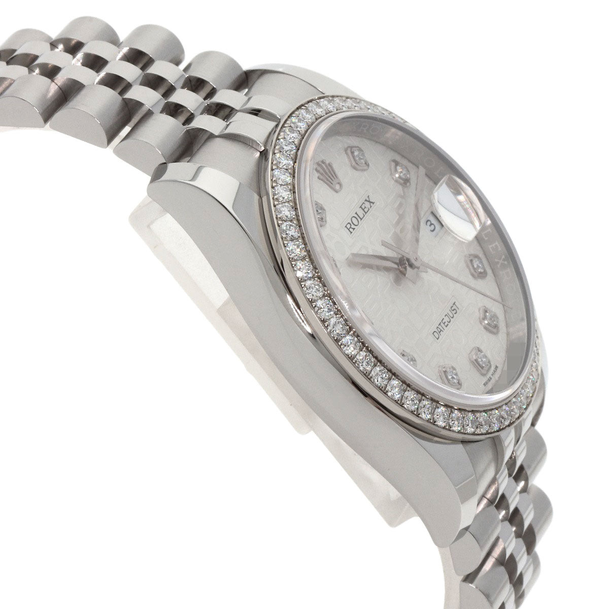 ROLEX DATEJUST 10P Diamond Watches 116244G Stainless Steel/Stainless Steel mens