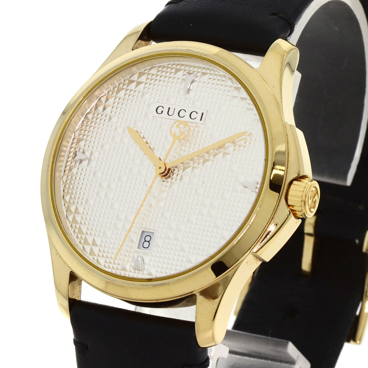 GUCCI G timeless Watches 126.4 Gold Plated/Leather mens