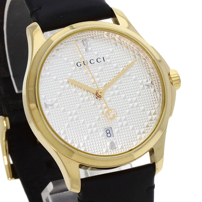 GUCCI G timeless Watches 126.4 Gold Plated/Leather mens