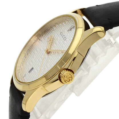 GUCCI G timeless Watches 126.4 Gold Plated/Leather mens