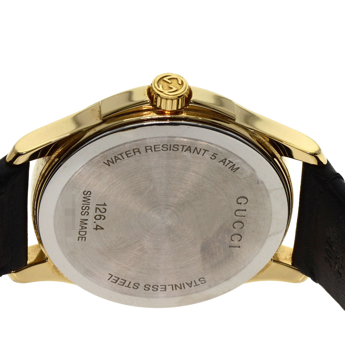 GUCCI G timeless Watches 126.4 Gold Plated/Leather mens