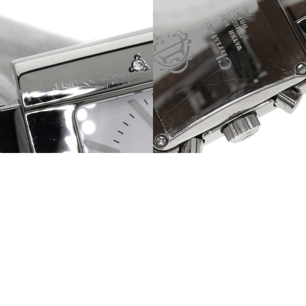 CHRISTIAN DIOR Riva Diamond Bezel Watches D81-101 Stainless Steel/Leather Ladies