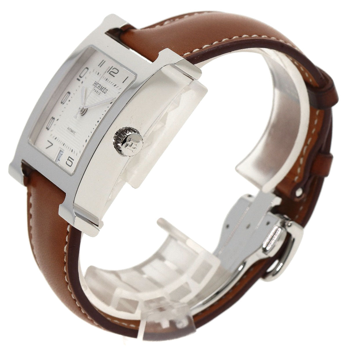 HERMES H watch Watches HH2.810 Stainless Steel/Leather mens