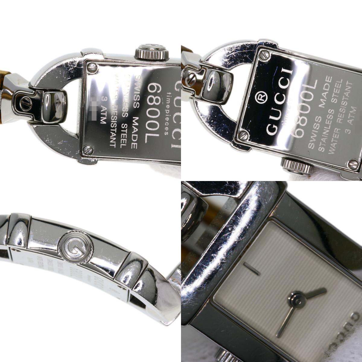 GUCCI Bamboo Watches 6800L Stainless Steel/Bamboo Ladies