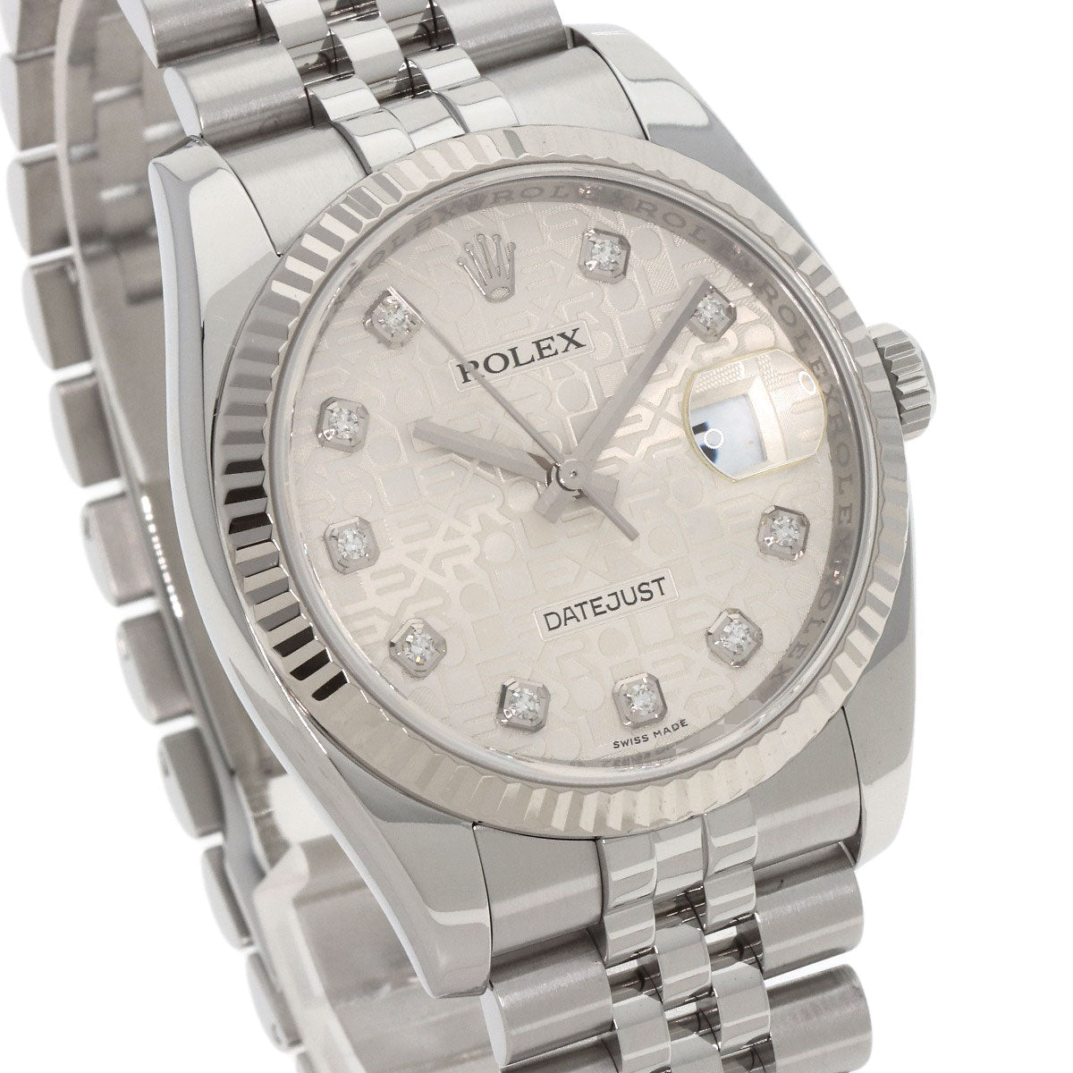 ROLEX DATEJUST 10P Diamond Watches 116234G Stainless Steel/Stainless Steel mens