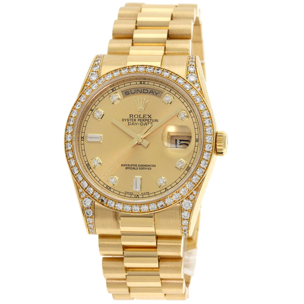 ROLEX Day Date 10P Diamond Watches 118388A K18 Yellow Gold/18K Yellow Gold mens