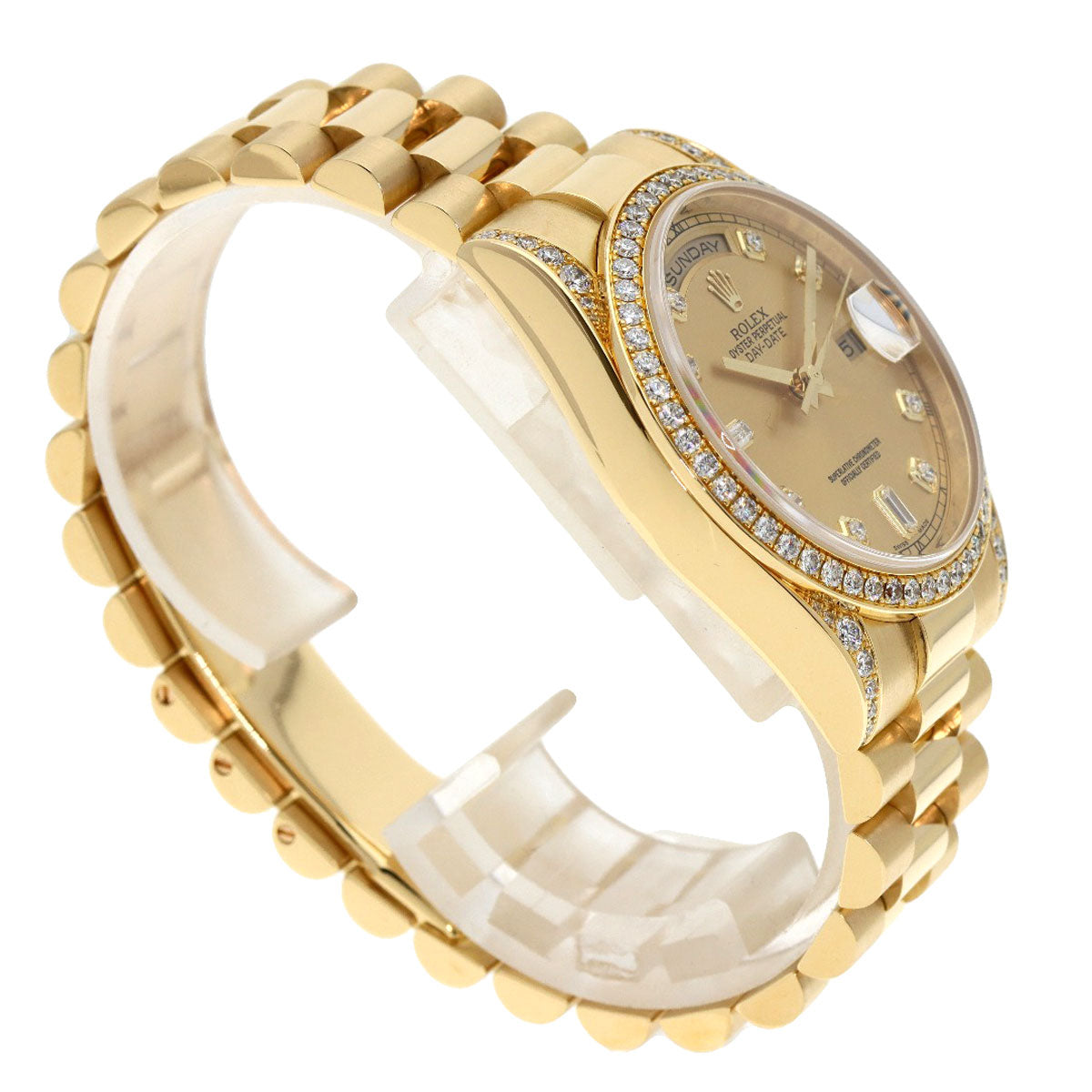 ROLEX Day Date 10P Diamond Watches 118388A K18 Yellow Gold/18K Yellow Gold mens