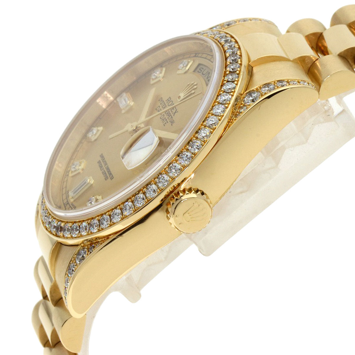 ROLEX Day Date 10P Diamond Watches 118388A K18 Yellow Gold/18K Yellow Gold mens