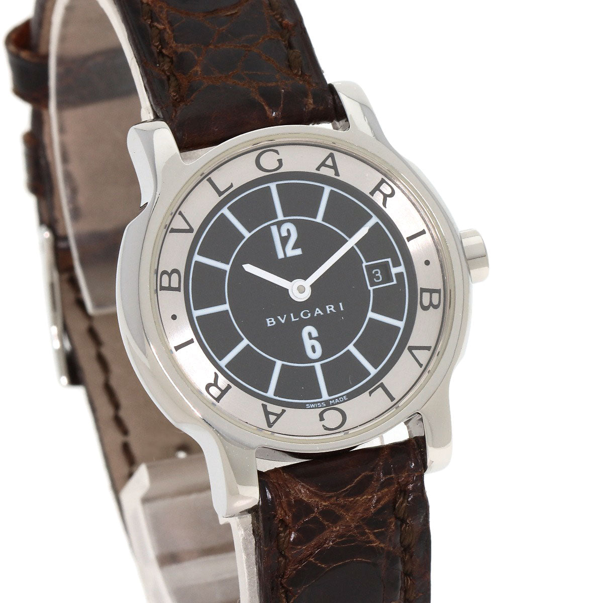 BVLGARI Solo tempo Watches ST29SLD Stainless Steel/Leather Ladies