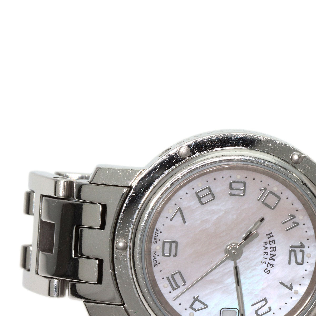 HERMES Clipper Nacle New Buckle Watches CL4.210 Stainless Steel/Stainless Steel Ladies