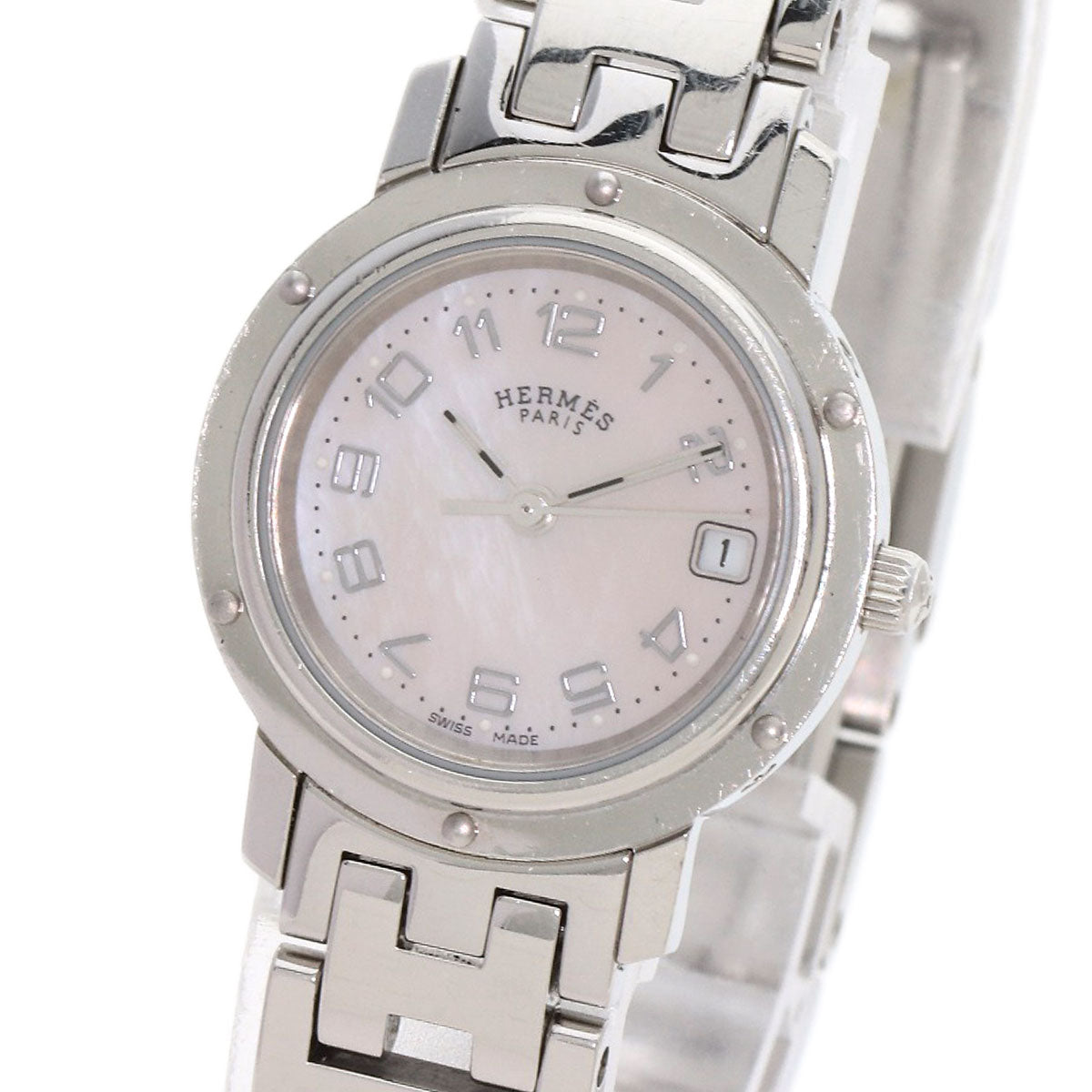 HERMES Clipper Nacle New Buckle Watches CL4.210 Stainless Steel/Stainless Steel Ladies
