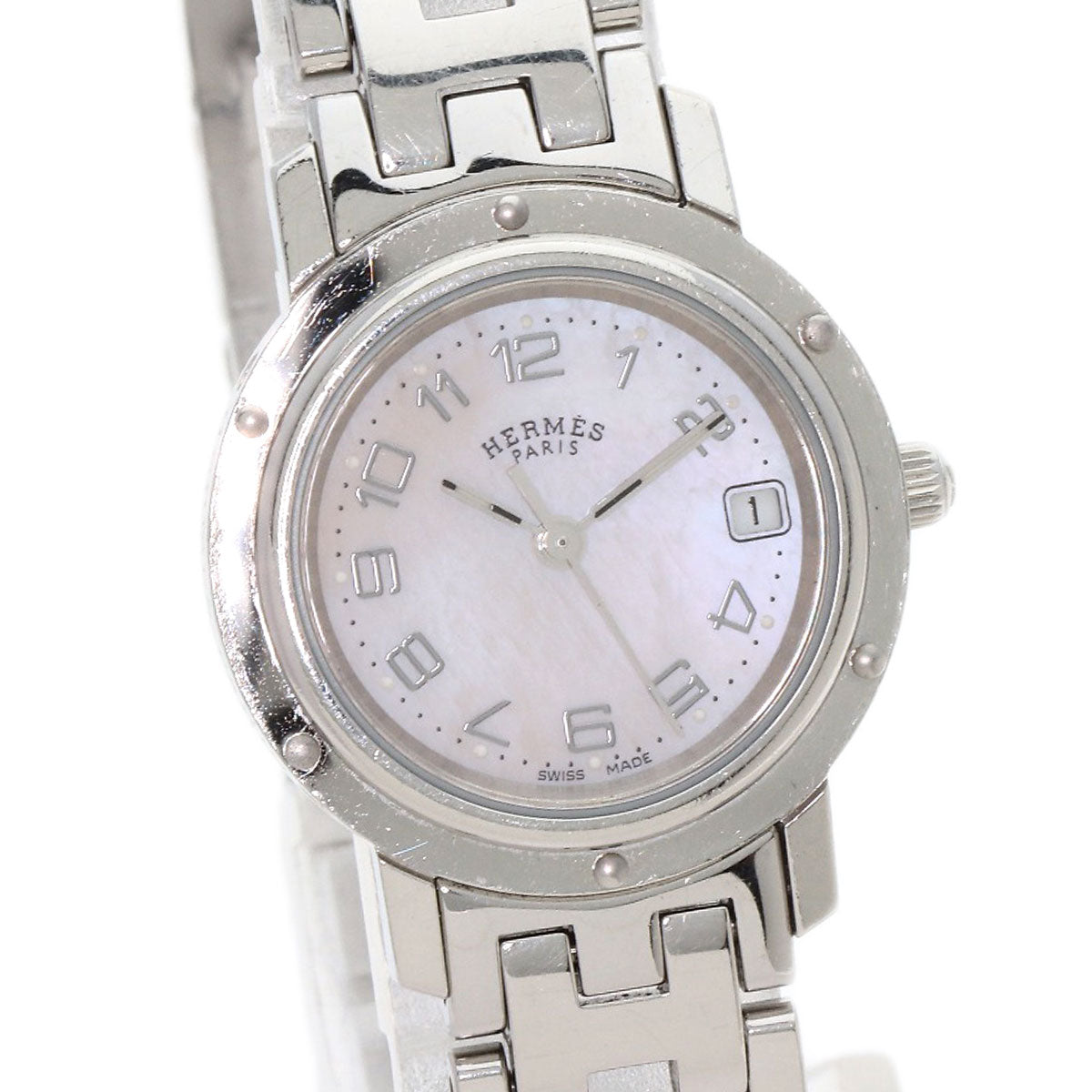 HERMES Clipper Nacle New Buckle Watches CL4.210 Stainless Steel/Stainless Steel Ladies