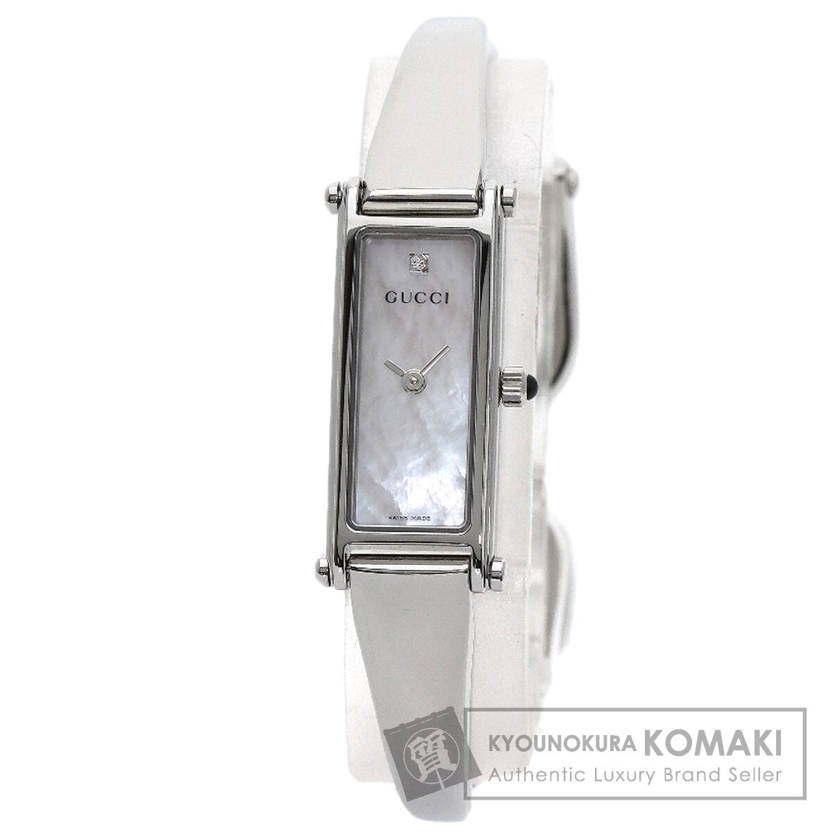 GUCCI Square face 1P Diamond Watches 1500L Stainless Steel/Stainless Steel Ladies