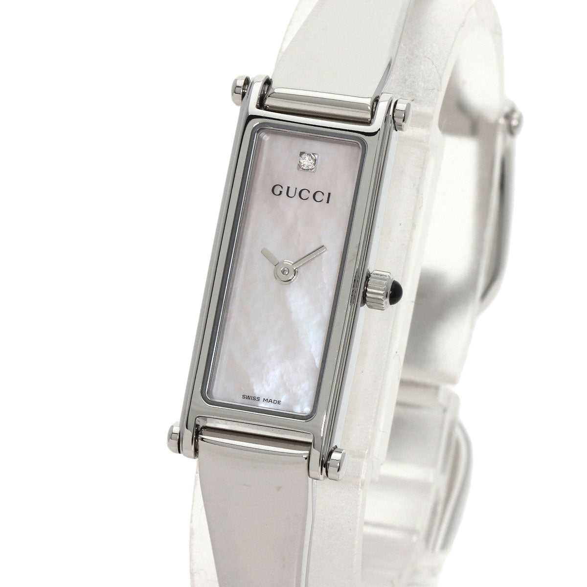 GUCCI Square face 1P Diamond Watches 1500L Stainless Steel/Stainless Steel Ladies