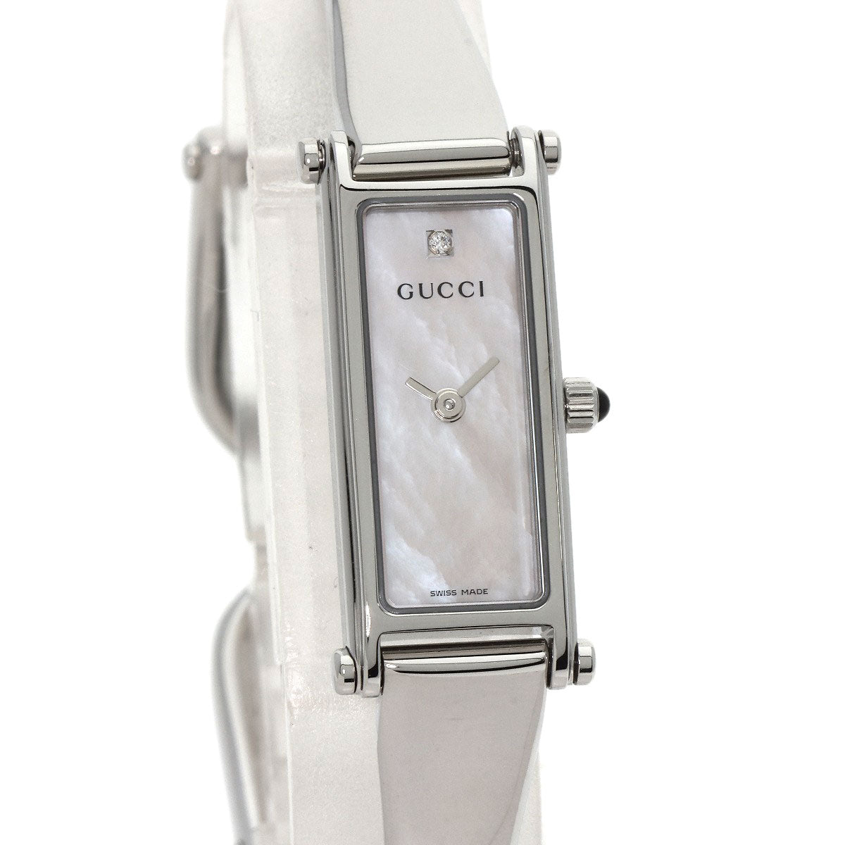 GUCCI Square face 1P Diamond Watches 1500L Stainless Steel/Stainless Steel Ladies