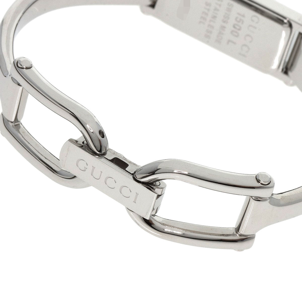 GUCCI Square face 1P Diamond Watches 1500L Stainless Steel/Stainless Steel Ladies