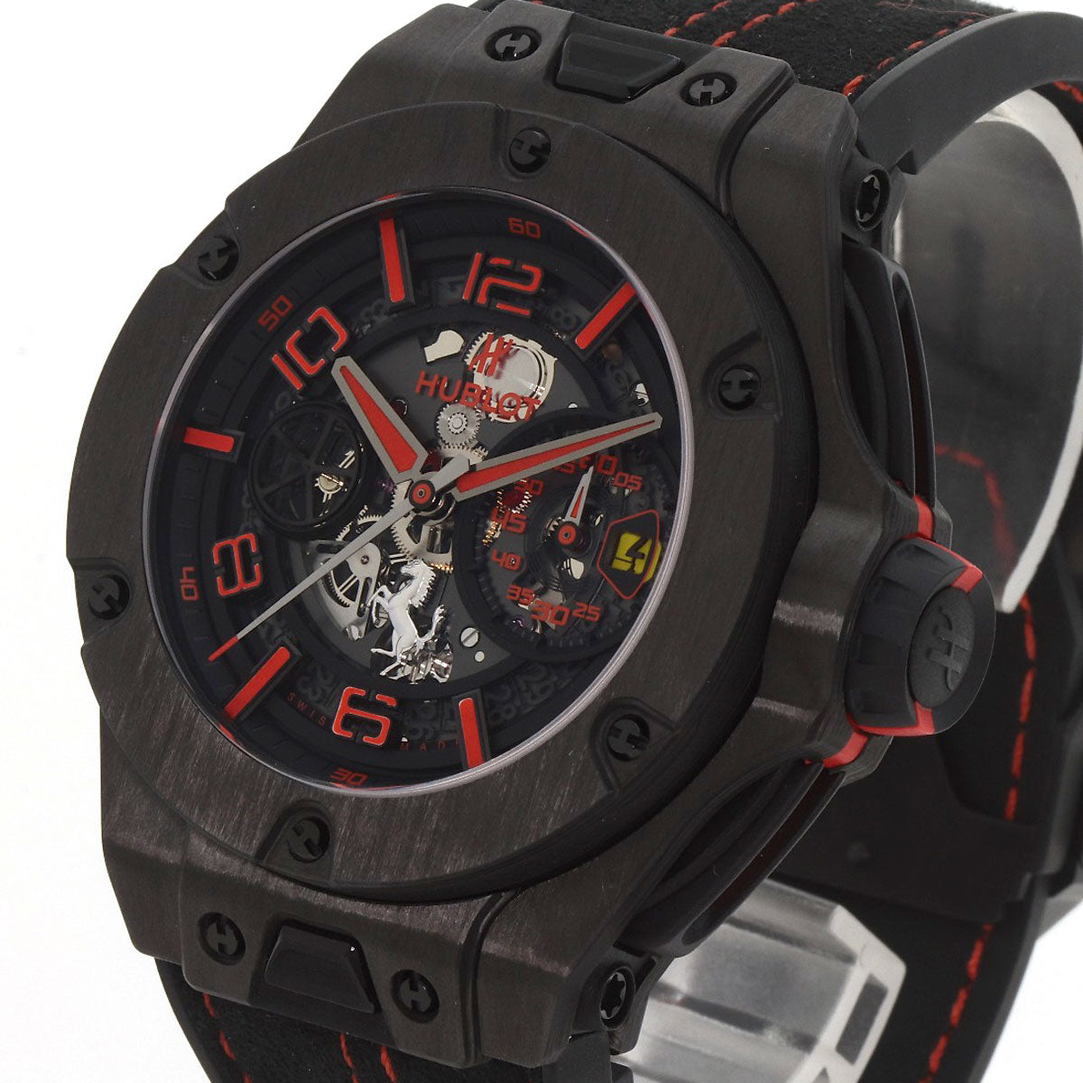 HUBLOT Big Bang Unico Ferrari Carbon Limited to 500 pieces worldwide Watches 402.QU.0113.WR carbon/Rubber mens