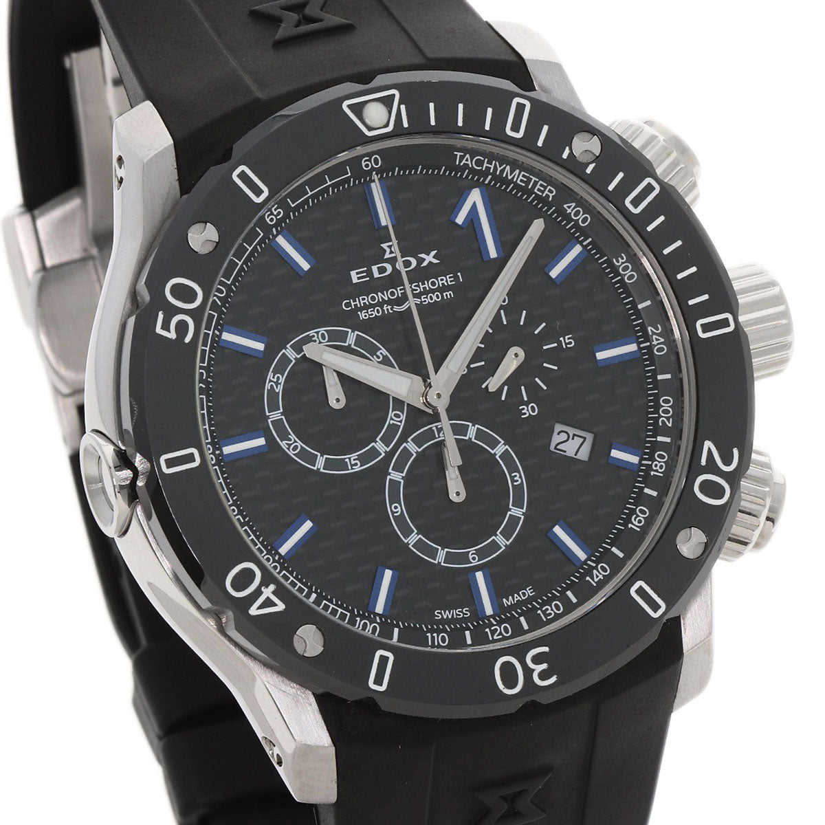 EDOX Chrono Offshore 1 Watches 10221-3-NIBU2 Stainless Steel/Rubber mens