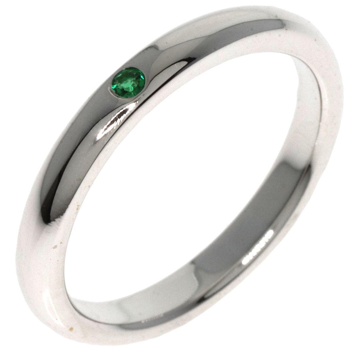 TIFFANY&Co.   Ring Stacking Band Emerald Silver Ladies